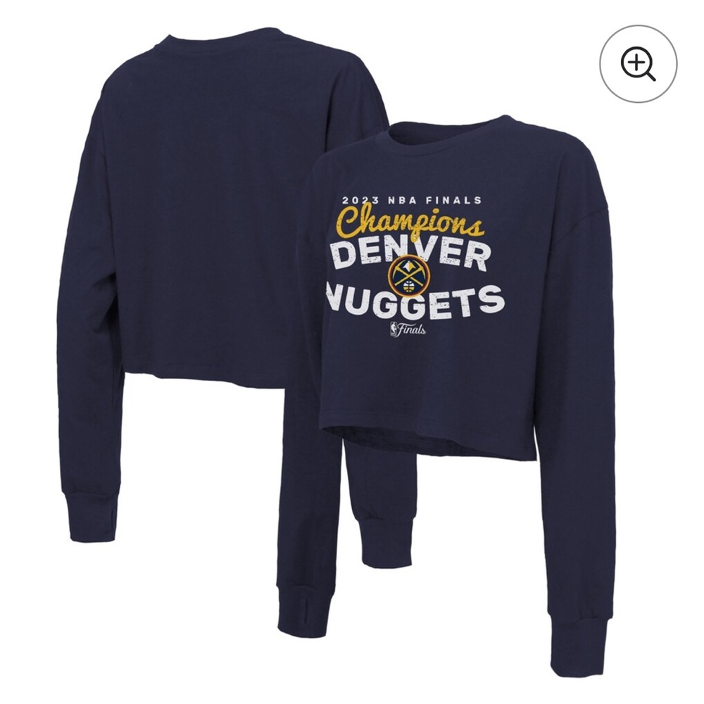 Denver Nuggets Majestic Threads Women's 2023 NBA Finals Champions Crop Navy